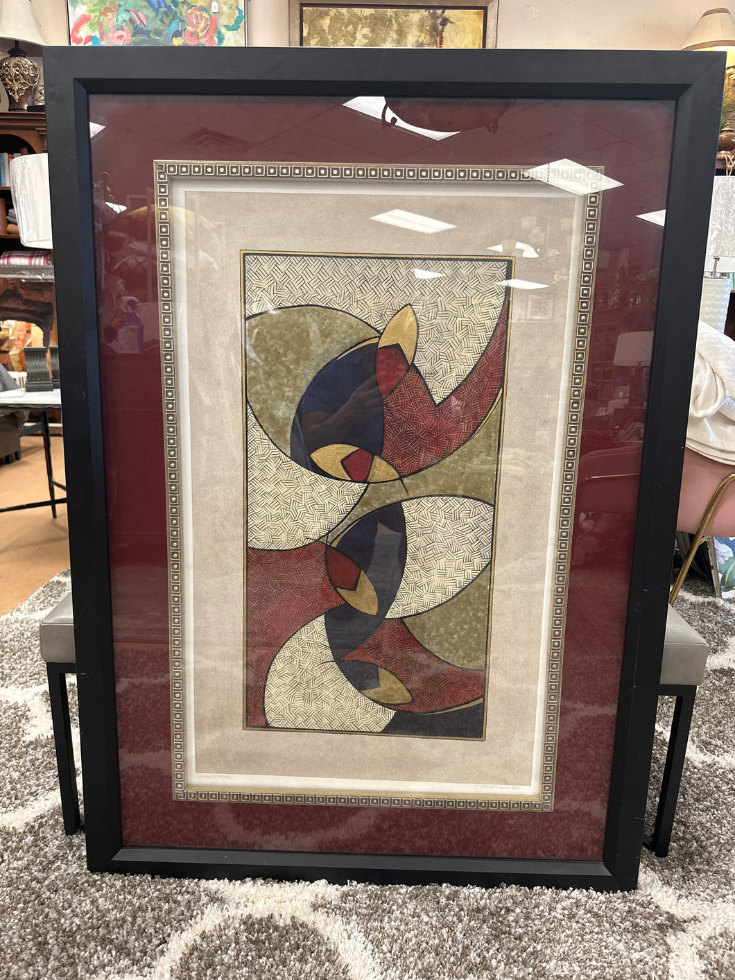 Red/Blue Black Framed Art