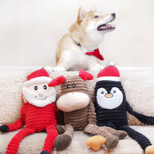 Load image into Gallery viewer, Holiday Crinkle Santa Dog Toy
