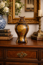 Load image into Gallery viewer, Vintage Chinoiserie Lidded Ceramic Jar

