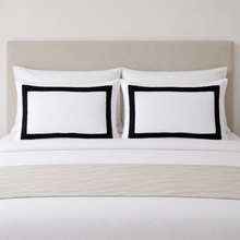 Load image into Gallery viewer, Brady Ivory &amp; Black Linen Bedding Collection
