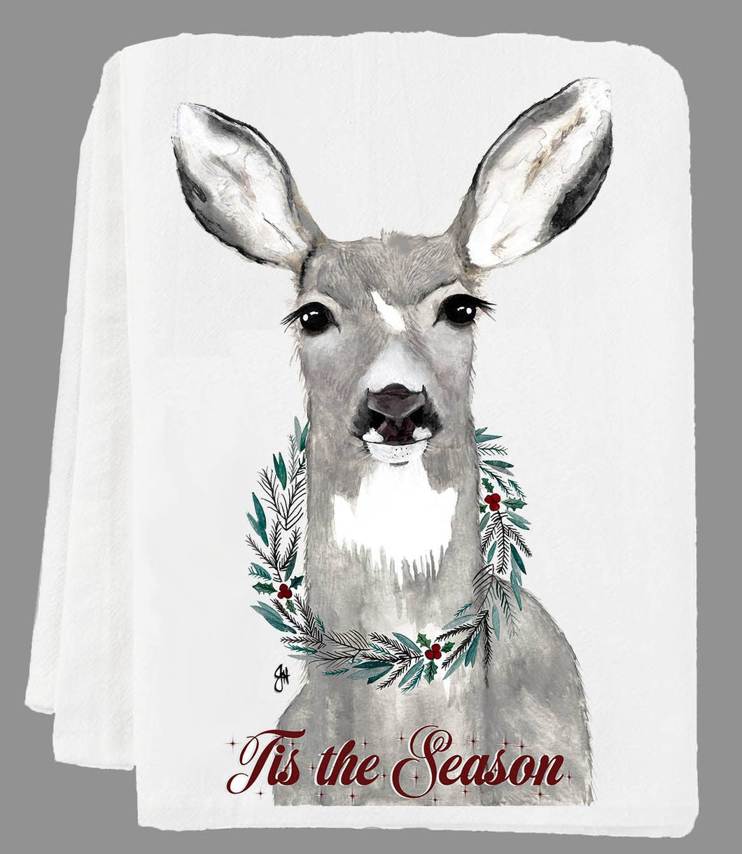 Christmas Deer Tea Towel