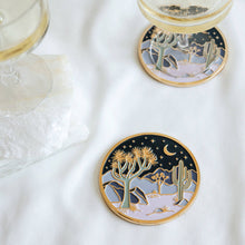 Load image into Gallery viewer, Cool Desert Enamel &amp; Gold Coaster
