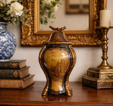 Load image into Gallery viewer, Vintage Chinoiserie Lidded Ceramic Jar
