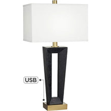 Load image into Gallery viewer, Norah Gray Wash &amp; Gold Table Lamp
