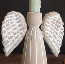 Load image into Gallery viewer, Grey Wash Clay Angel Taper Holder
