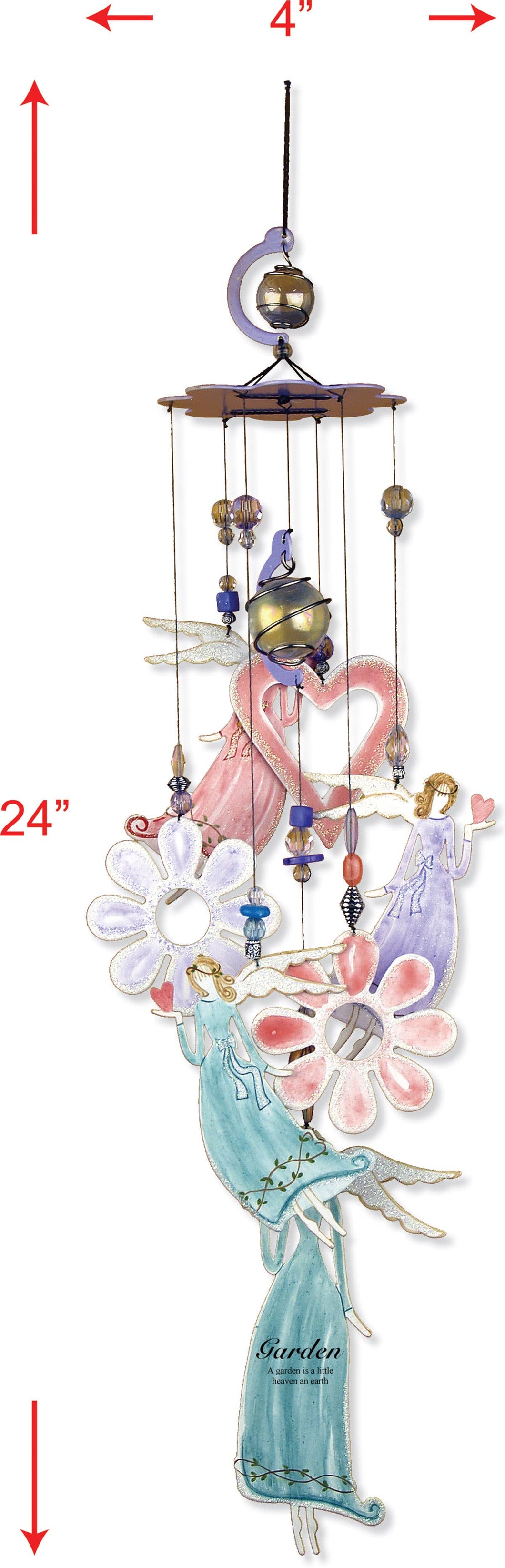 Angel Painted Metal Wind Chime