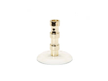 Load image into Gallery viewer, Gold Taper Candle Holder/Marble Base
