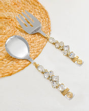 Load image into Gallery viewer, Crystal Snow Melt Salad Server Set
