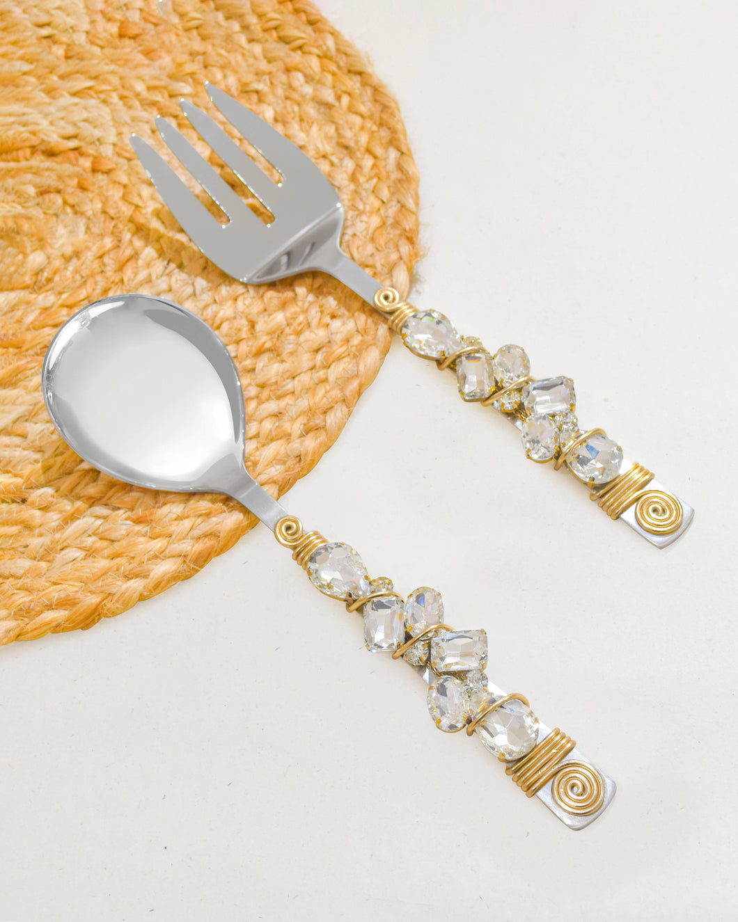 Crystal Snow Melt Salad Server Set