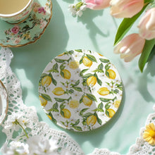 Load image into Gallery viewer, Mediterranean Lemon Coasters | Coastal Blue &amp; Yellow Accents Collection
