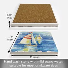 Load image into Gallery viewer, &quot;Set Sail&quot; Single Tumbled Stone Coaster
