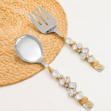 Load image into Gallery viewer, Crystal Snow Melt Salad Server Set
