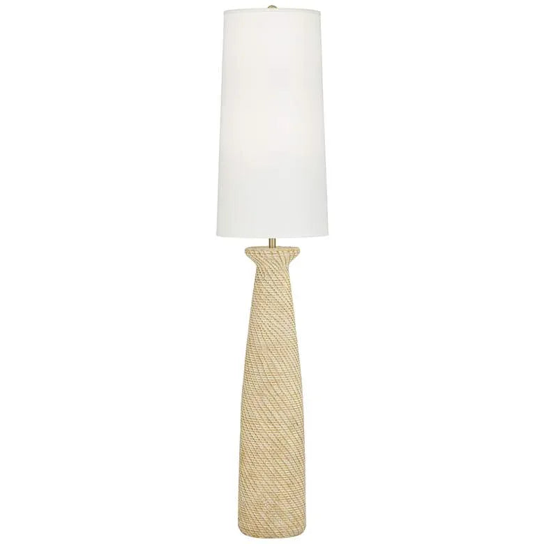 Finley White Wash Woven Floor Lamp