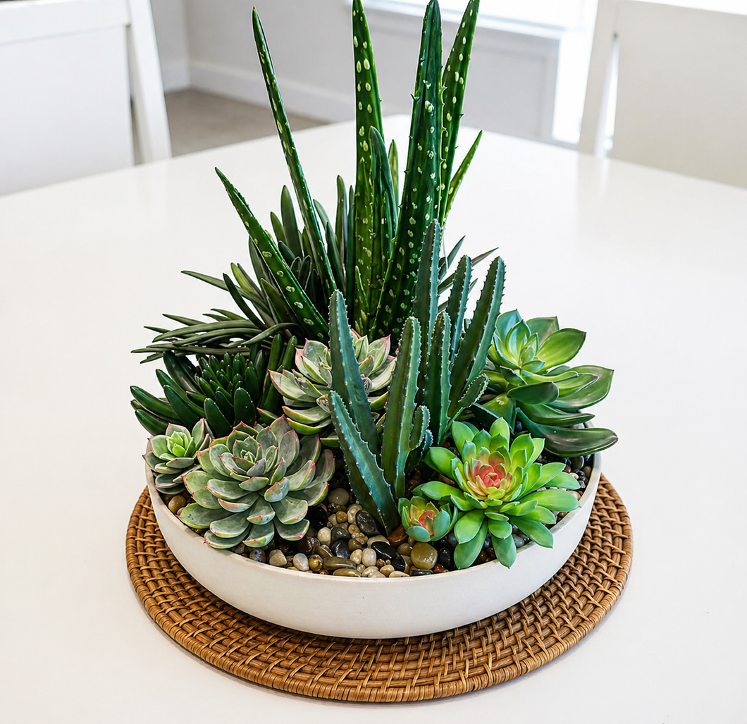 where to buy succulent arrangements Modern Bowl & Aloe Succulent Arrangement – Distinctive Interiors and Design