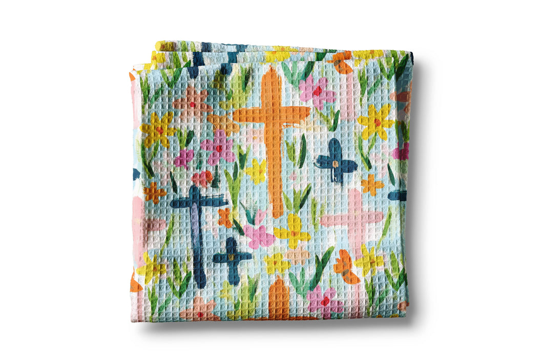 Easter Cross Kitchen Dish Towel
