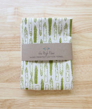 Load image into Gallery viewer, Asparagus Hand Printed Dish Towel
