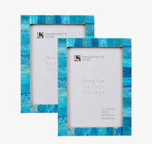 Load image into Gallery viewer, 5”x7” Turquoise Bone Inlay Photo Frame

