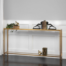 Load image into Gallery viewer, Narrow Gold Console Table
