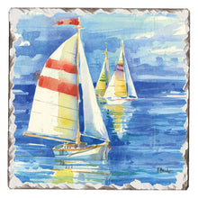Load image into Gallery viewer, &quot;Set Sail&quot; Single Tumbled Stone Coaster
