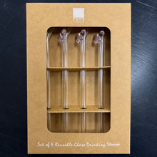 Load image into Gallery viewer, Reusable Acrylic Bow Drinking Straws- S/4
