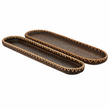Load image into Gallery viewer, Wood Woven Edge Tray Collection
