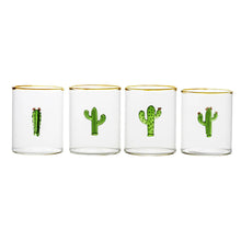 Load image into Gallery viewer, Hand-Blown Cactus Tumbler Glasses Set/4
