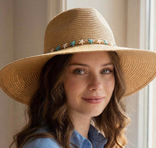 Load image into Gallery viewer, Starfish Beaded Band Straw Hat Collection

