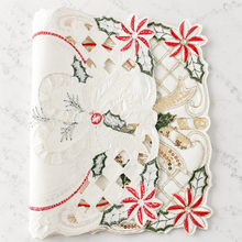 Load image into Gallery viewer, Holly Bow Christmas Design Ivory Placemat
