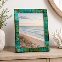 Load image into Gallery viewer, 8”x10” Verdigris Bone Inlay Photo Frame
