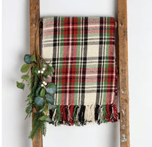 Load image into Gallery viewer, Cream Plaid Throw
