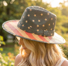 Load image into Gallery viewer, Vintage Distressed Stars &amp; Stripes Paper Hat
