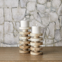 Load image into Gallery viewer, Onyx Stone Candle Holders- S/2
