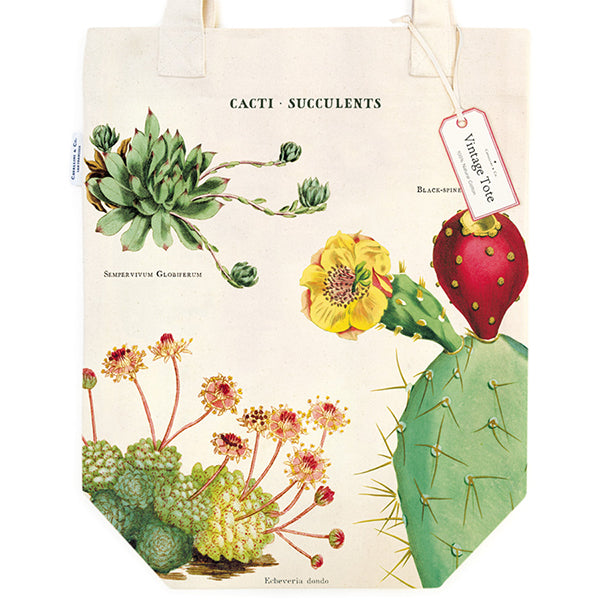 Cacti and Succulents Heavyweight Vintage Tote Bag