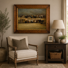 Load image into Gallery viewer, Framed Rooting Roosters Painting
