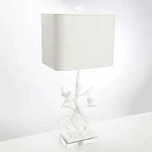 Load image into Gallery viewer, Birds On Branch/Antique Silver Foil Shade Lamp
