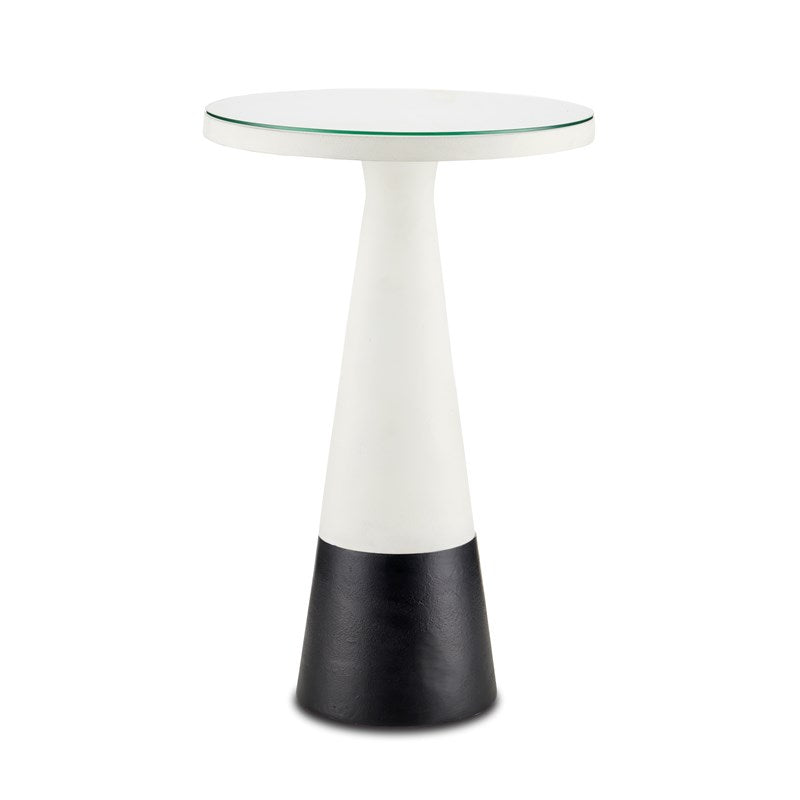 Tondo Black and White Accent Table