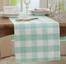 Load image into Gallery viewer, Mint Plaid Table Runner
