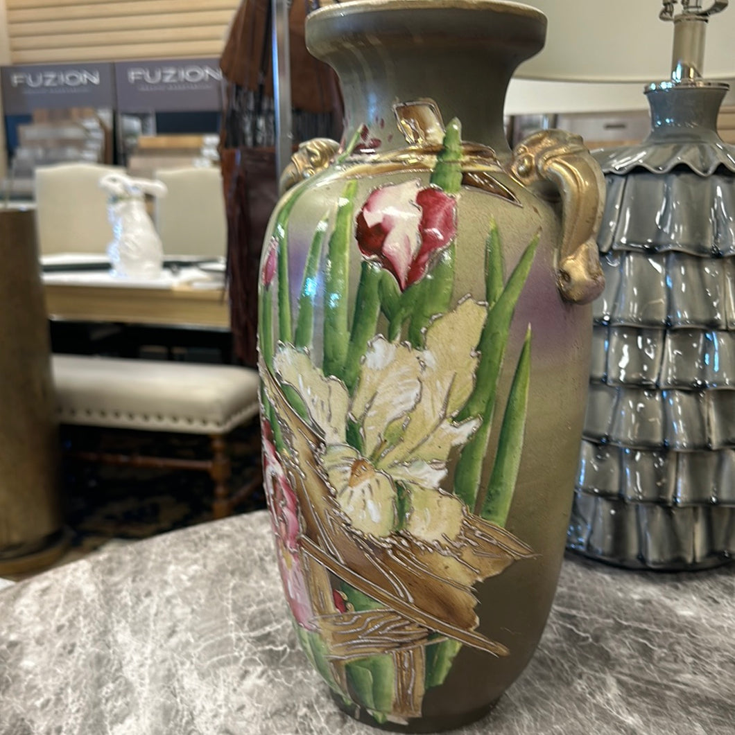 Vintage Hand Painted Floral Vase