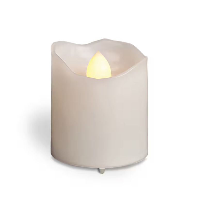 White Melted Edge LED Votive