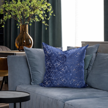 Load image into Gallery viewer, Sapphire Velvet Blue Accent Pillow
