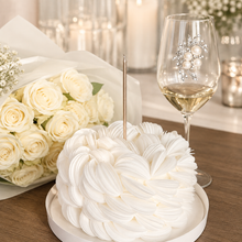 Load image into Gallery viewer, Pearl Bouquet Jeweled Stemmed Wine Glass
