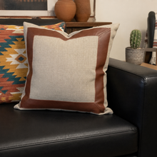 Load image into Gallery viewer, Linen &amp; Leather Throw Pillow
