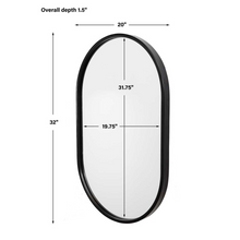 Load image into Gallery viewer, Varina Oval Satin Black Mirror

