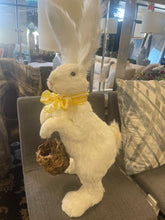 Load image into Gallery viewer, White Sisal Rabbit with basket on back 34&quot;
