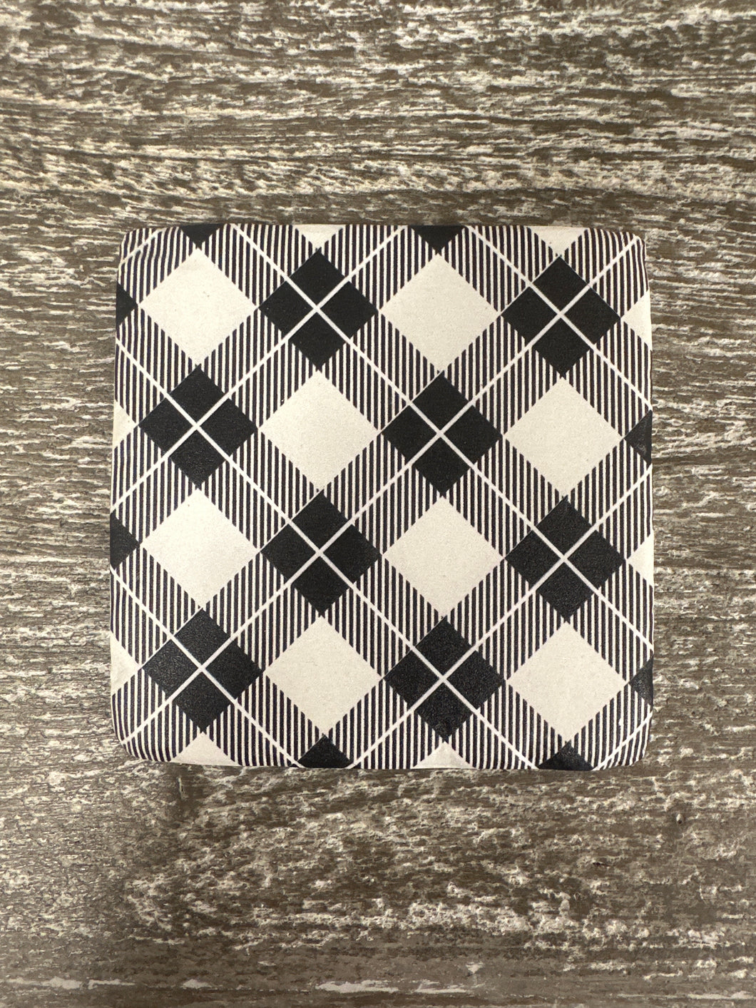 Black Plaid Coaster