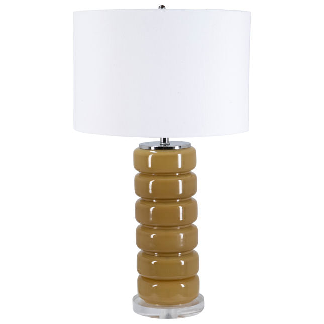 Joelle Gold Lamp with Linen Shade