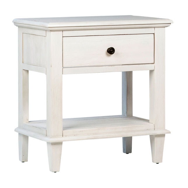 Acacia Wood Whitewash Finish Nightstand/Table