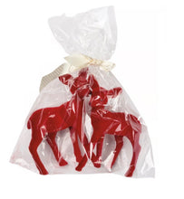 Load image into Gallery viewer, Red Flocked Deer Sitter S/2
