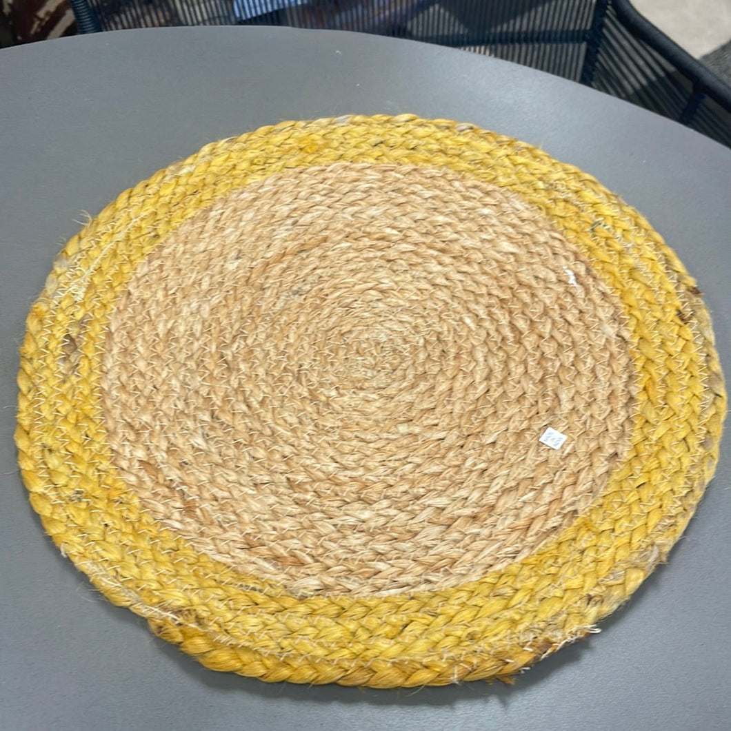 Yellow Jute Round Placements