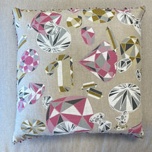 Load image into Gallery viewer, 20&quot; Pink Throw Pillow with Jewels and beads

